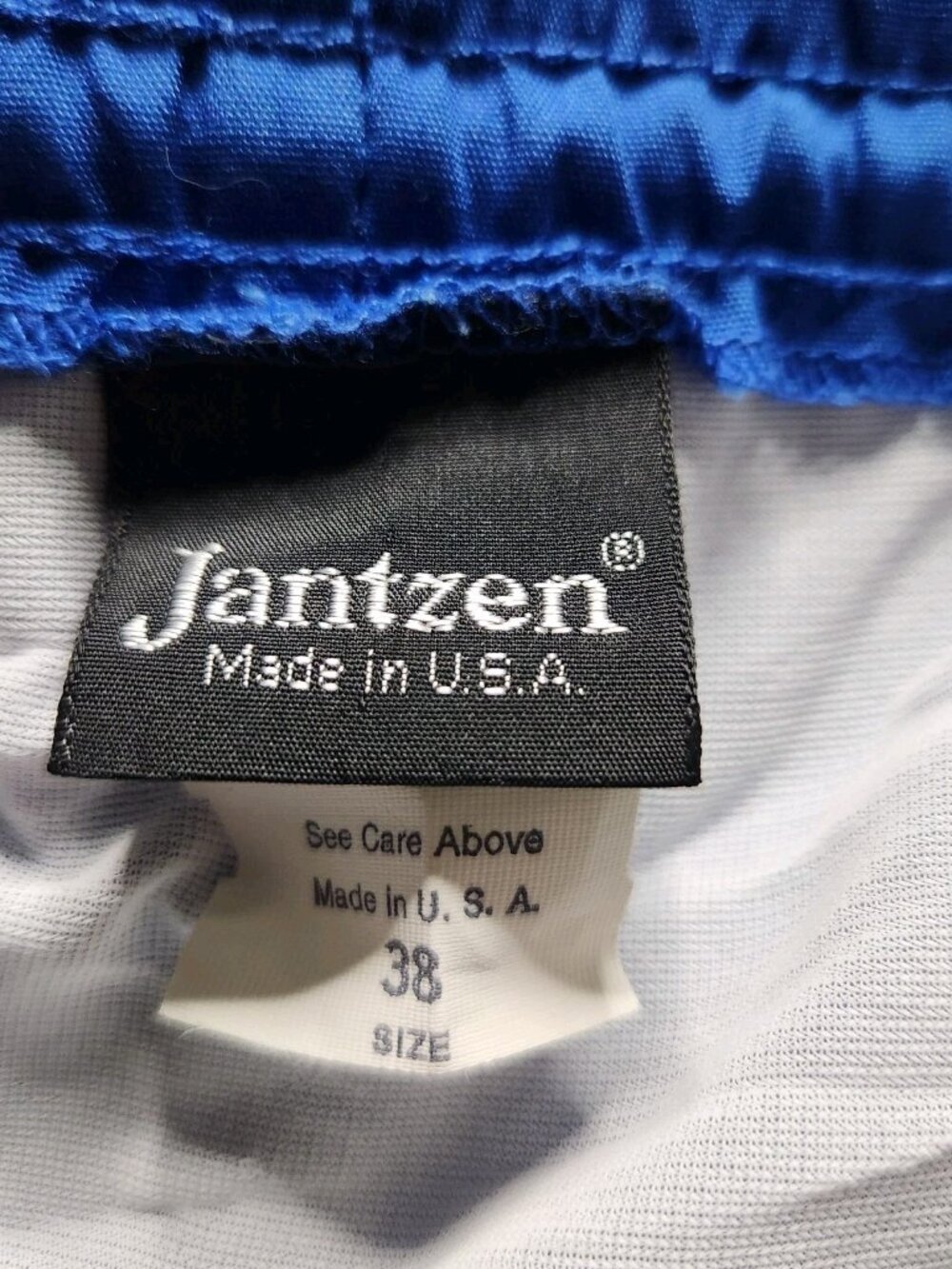 Vintage Jantzen Swim Trunks Men's 38 Blue Lined Drawstring 80s - 90s - Picture 4 of 7